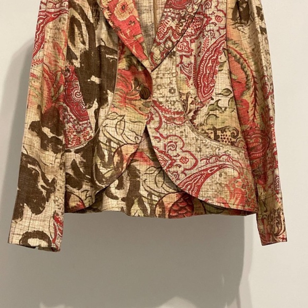 Garfield & Marks Silk Single Button Jacket Size 8… - image 3